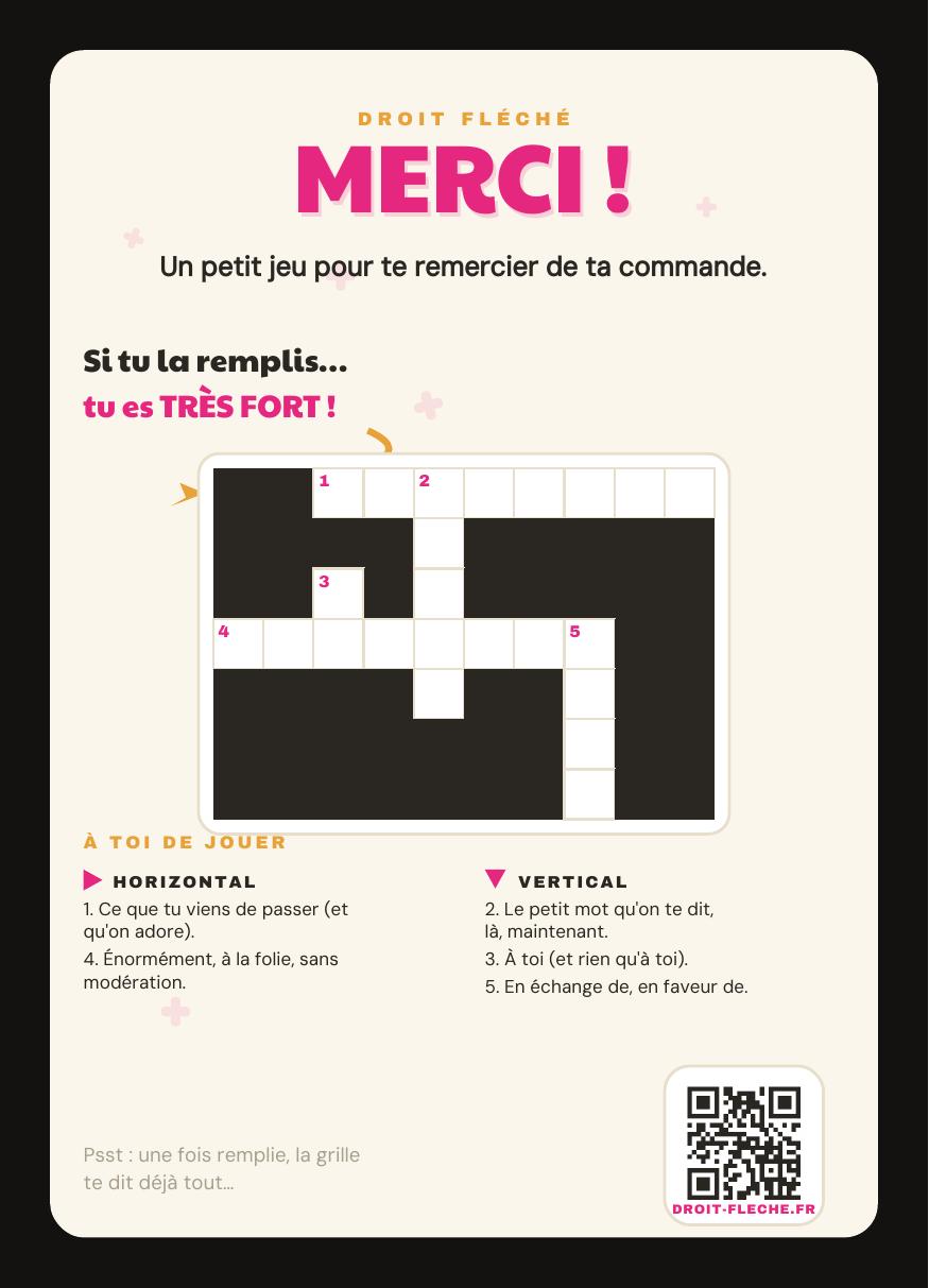Carte de remerciement Droit Fléché